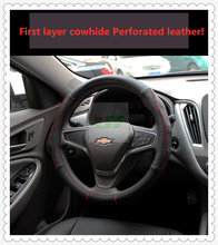 Free shipping! High Quality cowhide Leather car Steering Wheel Cover Best Steering Wheel Diameter 38cm fit for 95% Car Styles 2024 - buy cheap