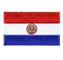 Embroidery Paraguay Flag Patches MOQ50pcs Made by Twill with Flat Broder and Iron On Backing MOQ50pcs free shipping 2024 - buy cheap