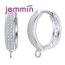 Hot Sale 925 Sterling Silver Earrings Hoop Simple Style Good Cubic Zirconia Crystal Jewelry Present For Women Ladies 2024 - buy cheap