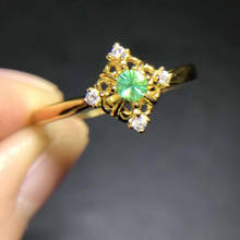Женское кольцо с изумрудами, маленькое квадратное кольцо с натуральным зеленым изумрудом из серебра 925 пробы с драгоценным камнем, вечерние ювелирные украшения для девочек 2024 - купить недорого