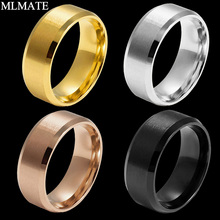 8mm Titanium Ring Men Gold / Rose Gold / Black Color Wedding Rings for Mens Womens US size 5-15 2024 - buy cheap