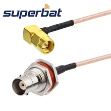 Superbat BNC Female Female Bulkhead with O-ring Straight to SMA Male Right Angle Pigtail Cable RG316 30cm 2024 - buy cheap