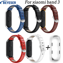 Pulseira de couro colorida para mi band 3, bracelete inteligente clássico de substituição para xiaomi mi band 3 2024 - compre barato