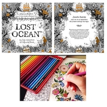 Libro de dibujo de océano perdido para colorear, pintura para adultos, niños, nuevo 2024 - compra barato