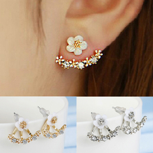 Korean Jewelry Zircon Flower Geometry Stud Earrings For Women Statement Ear Jewelry Wholesale jn0472 2024 - buy cheap