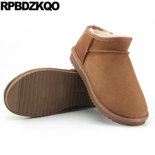 Botas masculinas de luxo, designer de calçados, pele real, inverno australiano, pele de carneiro, camurça, plus size, sapatos de neve, slip on, bota de neve masculina 2024 - compre barato