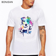 watercolor Jack russell terrier animal print t shirt men harajuku shirt Dog Lovers funny tshirt men t-shirt camisetas hombre 2024 - buy cheap