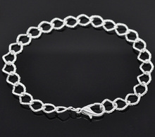 Doreen Box hot-  12 Silver color Lobster Clasp Link Chain Bracelet 20cm (B14185) 2024 - buy cheap