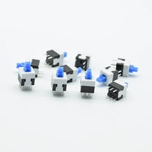 Mini tampa azul de 8x8mm, mini botão quadrado de travamento automático/redefinição 8*8mm com 10 peças 2024 - compre barato