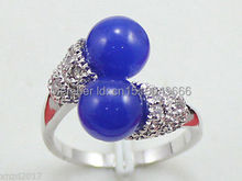 FREE SHIPPING >>>Beautiful blue STONE lady's ring size 7 8 9 2024 - buy cheap
