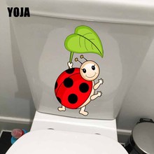 YOJA 13.3X23.4CM Creative Wall Sticker Toilet Decal Home Decor Cartoon Insect Lovely Seven Star Ladybug T5-1030 2024 - buy cheap