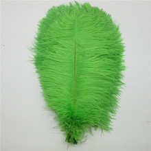 Plumas de avestruz de 15-65CM, 6-28 pulgadas, decoraciones para vestido de boda, fiesta de carnaval, plumas de avestruz verde Natural, venta al por mayor 2024 - compra barato