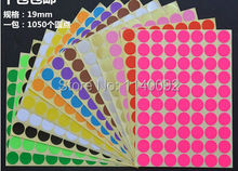 Free shipping dia.1.9cm colorful round blank paper stickers,1050pcs a lot/gift packing label/price tag/DIY red sticker/logo 2024 - buy cheap