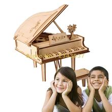 Tg402 Diy Piano 3d Laser Cutting Wooden Puzzle Gift Children Kids Model Building Kits Toy Toy 2024 - buy cheap