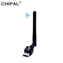 CHIPAL 150Mbps External Wireless Network Card Mini USB WiFi Adapter Antenna LAN Ethernet Wi-Fi Receiver 802.11n for Windows Mac 2024 - buy cheap