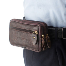 2018 Men's Genuine Leather Cowhide Vintage Travel Cell Mobile Phone Case Cover Belt Pouch Purse Fanny Pack Waist Bag 2024 - buy cheap