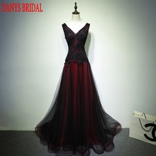 Black and Red Long Lace Evening Dresses Party Plus Size 2020 Women Beaded A Line Prom Formal Evening Gowns Dresses Wear 2024 - buy cheap
