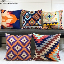 Bohemian Pillow covers Home Decor Embroidered Cushion Cover Geometric Throw Pillow Cotton Square Embroidery Pillow Cover 45x45cm 2024 - buy cheap