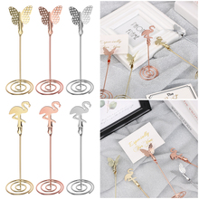 Cool Wedding Place Card Holder Romantic Butterfly  Flamingo Shape Photo Clip Table Number Stand Photo Folder Wedding Supplies 2024 - buy cheap