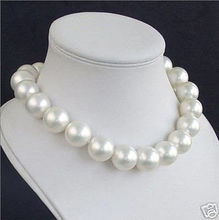 BEAUTIFUL AAAA 14MM WHITE SOUTH SEA SHELL PEARL NECKLACE 18"AAA style Fine Noble real Natural free shipping 2024 - buy cheap