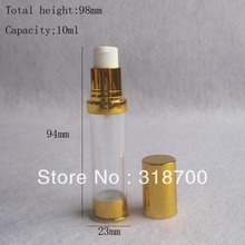 24 x Empty Refillable 10ml Gold Airless Plastic bottle pump cream bottle vacuum lotion bottle cosmetic and packaging 2024 - buy cheap