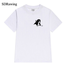 Rotwellier-camisetas con estampado de cachorro para mujer, camisas de algodón para amantes de los perros, Camisetas estampadas Hipster Tumblr, ropa 2024 - compra barato