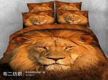 Fashion gold  silver lion 3D  bedding Set for bed Duvet Cover set twin full queen king size bed set printed sheet bed 2024 - buy cheap