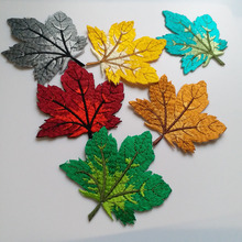 6 pçs/set maple leaf folhas bordado Remendos patches bordados para vestuário 3D DIY ferro em apliques Bordados parches 2024 - compre barato