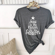 Jesus é a razão para a temporada natal citação t camisa de manga curta christian gray t camisa unisex moda gráfico t camisa 2024 - compre barato