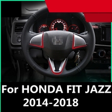 For HONDA FIT JAZZ 2014-18 Plastic sticker steering wheel trim decorative frame sticker sequins accessories Interior decoration 2024 - buy cheap