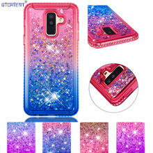 For Samsung Galaxy A6 Plus J8 2018 Bling Case Jean A6+ Cute Glitter Liquid Back Cover SM-A605FN/DS SM-J810F/DS A605FN/DS Bumper 2024 - buy cheap