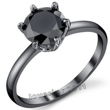 choucong Classic Round cut black Cz 10kt Black Gold Filled Wedding Ring Size 5-11 Free shipping 2024 - buy cheap