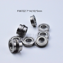 Flange Bearing 10pcs F687ZZ 7*14(16)*5(mm) free shipping chrome steel Metal Sealed High speed Mechanical equipment parts 2024 - buy cheap