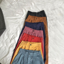 Pantalones rectos de pana para estudiantes, pantalón holgado de pierna ancha y cintura alta para mujer, harajuku, primavera y otoño, novedad 2024 - compra barato
