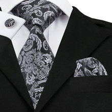 Corbatas de C-822 para hombre, corbatas de seda Jacquard de 100%, juego de gemelos y pañuelo, lazos de boda, lazos de fiesta de negocios, novedad 2024 - compra barato