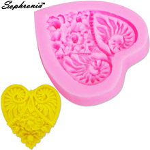 Sophronia-molde de silicone para bolo f1207, forma de folha de rosa, flor, para decoração de bolo com fondant, ferramentas de silicone 2024 - compre barato