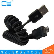 Flexível 1m micro usb carregador mola espiral enrolado cabo sincronização de dados universal novo 2024 - compre barato