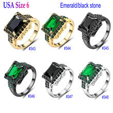 Великолепное мужское черное/зеленое кольцо TianBo, модные черные/белые/золотые ювелирные изделия, высокое качество, винтажные свадебные кольца для женщин, подарок 2024 - купить недорого