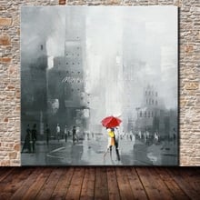 Mintura Paintings Hand Painted City Landscape Oil Painting on Canvas Modern Abstract Wall Art Picture For Living Room Home Decor 2024 - buy cheap