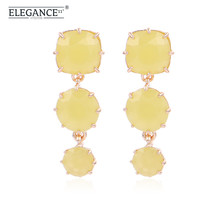 Elegance Geometric Stud Earrings Bohemian Yellow Resin Long Earring Studs Women Summer Jewelry Gift for Girls Wholesale 2024 - buy cheap