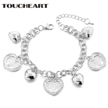 TOUCHEART-pulsera en forma de corazón de acero inoxidable para mujer, amuletos para mujer, plata, hacer joyas, SBR180092 2024 - compra barato