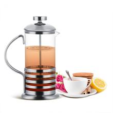 Bule de chá e café em vidro inoxidável, chaleira para café e chá, filtro francês, chaleira imprensa de chá flor, 350ml 2024 - compre barato