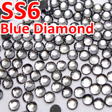 SS6 1.9-2.0mm,1440pcs/Bag Blue Diamond  Crystal Hot Fix FlatBack Rhinestones,DMC iron-on garment Strass stones gliters 2024 - buy cheap