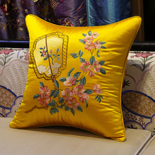 Capa de almofada bordada chinesa flor elegante feminina almofadas decorativas para casa travesseiro almofadas 2024 - compre barato