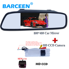 Fit for Nissan March for Renault Logan for Renault Sandero plastic shell car reversing camera with 4.3"car  mirror monitor 2024 - buy cheap