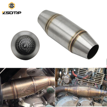 ZSDTRP 16cm Silver Motorcycle Stainless Steel Exhaust Pipe Muffler Expansion Chamber 2024 - buy cheap