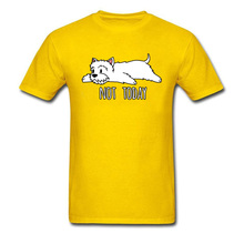 Camisetas divertidas de no Today para hombre, camisetas personalizadas de algodón, ropa de regalo para amantes de los perros Terrier escoceses, 100% algodón, amarillo 2024 - compra barato