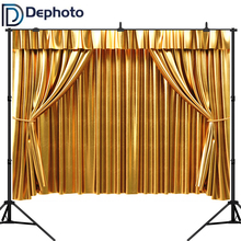 Dephoto fotografia pano de fundo luxo cortinas douradas festa de aniversário teatro novo fundo photocall foto impressa 2024 - compre barato
