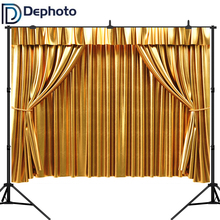 Dephoto Photography Backdrop Luxurious Golden Curtains Birthday Party Theatre New Background Photocall Photo Printed 2024 - buy cheap