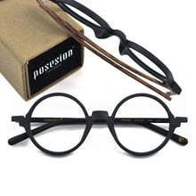 Top Quality Hand Made Acetate Eyeglasses Frames Men Women Compute Vintage Round Optical Glasses Brand design With Box PS6083 2024 - buy cheap